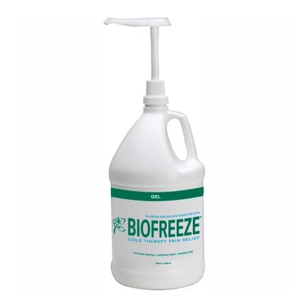 Fabrication Enterprises BioFreeze Cold Pain Relief Gel, 1 Gallon Dispenser Bottle, Case of 4 11-1035-4